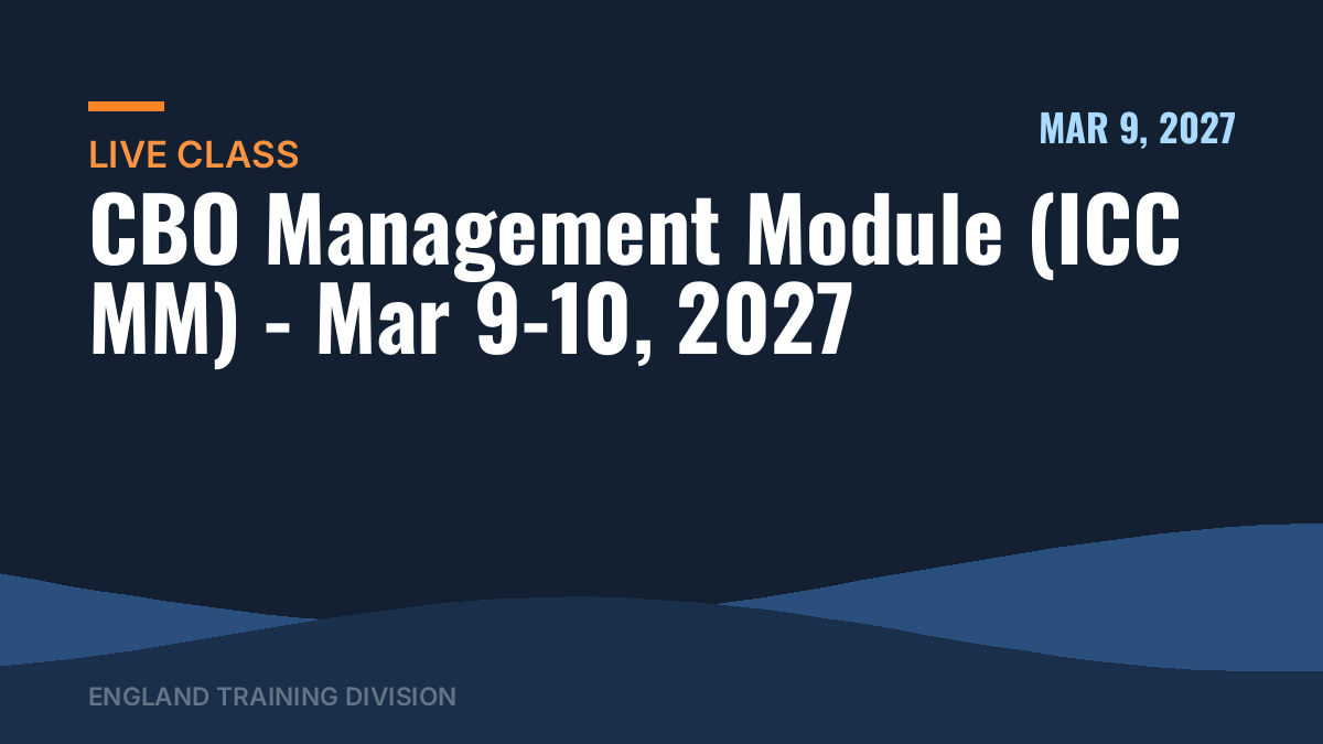 CBO Management Module (ICC MM) – Mar 9-10, 2027